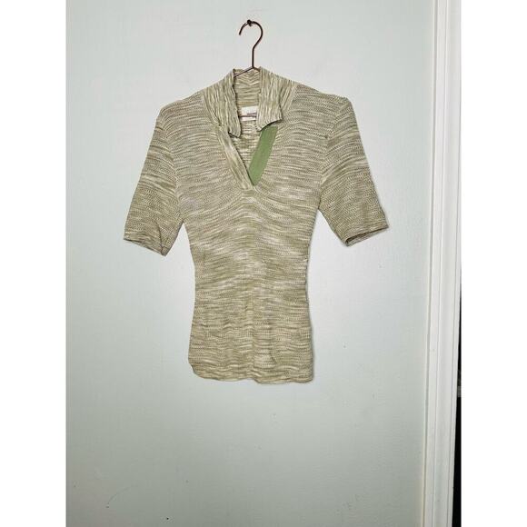 HOWZWEILER Green Knit Collared Neckline Pull On Smooth Knit Top size Medium - Picture 4 of 11